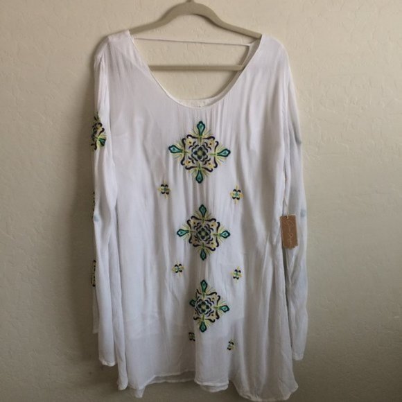 Green Dragon White Bathing Suit Cover L - Picture 1 of 9